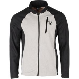 Spyder Men's Raider Full Zip Jacket -Oatmeal Heather Black